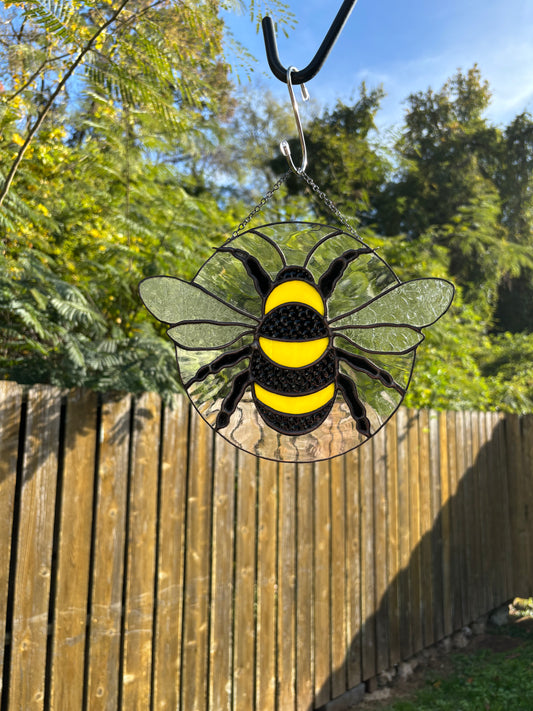 Bee Stained Glass Panel